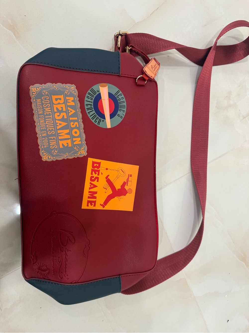 Besame Burgundy Crossbody Bag by